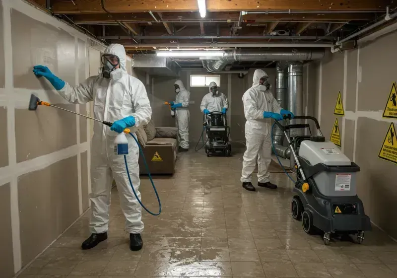 Basement Moisture Removal and Structural Drying process in Las Maravillas, NM